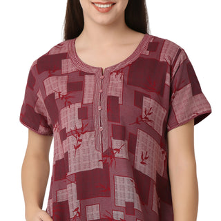 JMF-2160 -Rayon Nighty Regular  Maroon