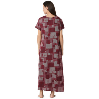 JMF-2160 -Rayon Nighty Regular  Maroon