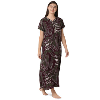 JMF-2158 -Rayon Nighty Regular  Wine