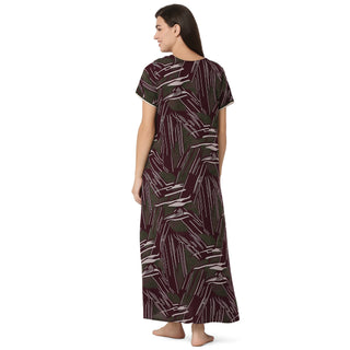 JMF-2158 -Rayon Nighty Regular  Wine