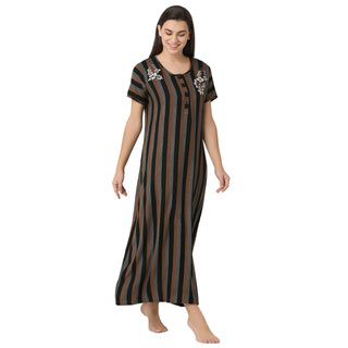 SCH 450606- Cotton Nighty Regular Black