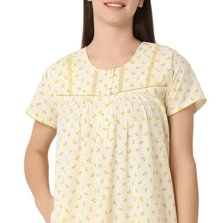 SCH450739 - Cotton Nighty  Regular Yellow