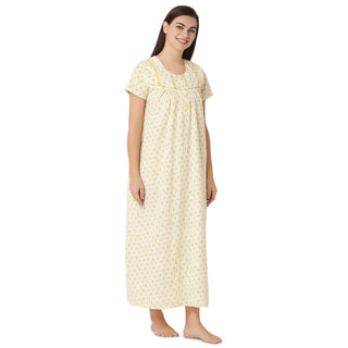 SCH450739 - Cotton Nighty  Regular Yellow