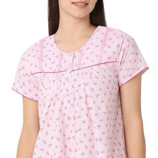 SCH450739 - Cotton Nighty  Regular Pink