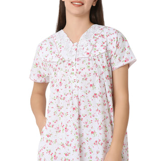 SCR450335 - Cotton Nighty  Regular Blue