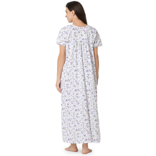 SCR450335 - Cotton Nighty  Regular Purple