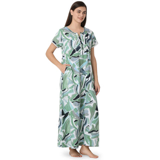 SCR450455 - Cotton Nighty  Regular Green