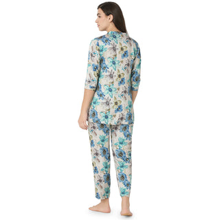 SCH 10783 Reyon Night Suit  Regular Blue