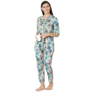 SCH 10783 Reyon Night Suit  Regular Blue