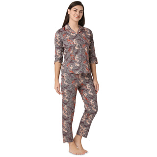 SCR 10773 Reyon Night Suit  Regular Grey