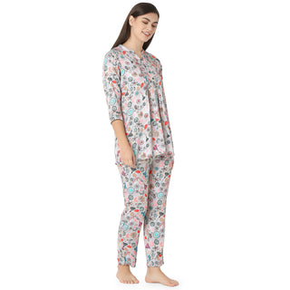 SCR 10785 Reyon Night Suit  Regular Blue