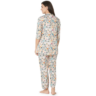 SCR 10785 Reyon Night Suit  Regular Yellow