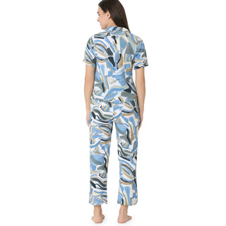 SCR 10805 Cotton Night Suit  Regular Blue