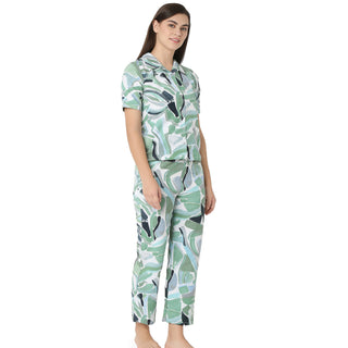 SCR 10805 Cotton Night Suit  Regular Green