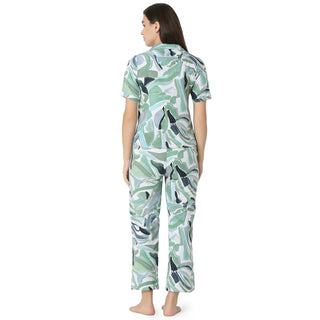 SCR 10805 Cotton Night Suit  Regular Green