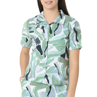 SCR 10805 Cotton Night Suit  Regular Green