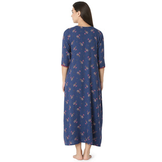 JRB 1922 Rayon Nighty Regular Navy Blue