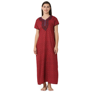 JSS 7018  Reyon Nighty  Regular Maroon