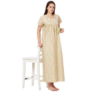 JRB 1874-Assorted Nighty Cotton Print Regular-Cream