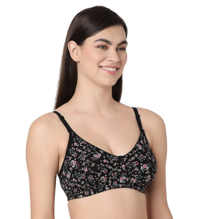 SIMRAN-3  Non Padded Wire Free T-Shirt Bra Black