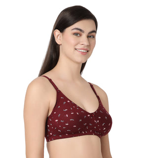 SIMRAN-1  Non Padded Wire Free T-Shirt Bra Maroon