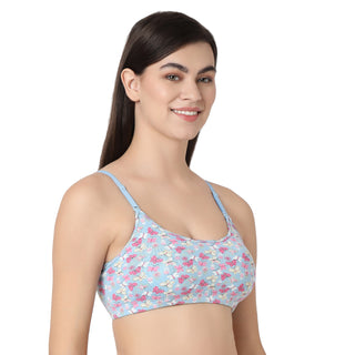 JS 910  Non Padded Low Imapact Sports Bra Sky Blue