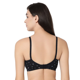 SIMRAN-2  Non Padded Wire Free T-Shirt Bra Navy Blue