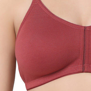 1258  Non Padded T-Shirt  Bra Maroon