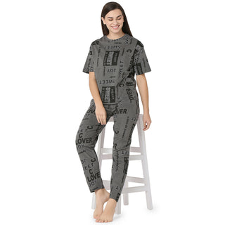 R-CS-19734 Dark Grey Word Play-Co-ord Set