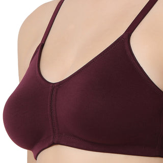 1258  Non Padded T-Shirt  Bra Wine