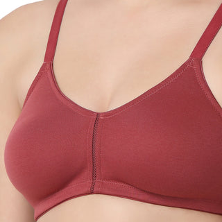 1258  Non Padded T-Shirt  Bra Maroon