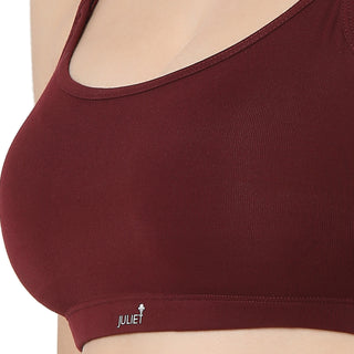 JS 911  Non Padded Sports Bra Maroon