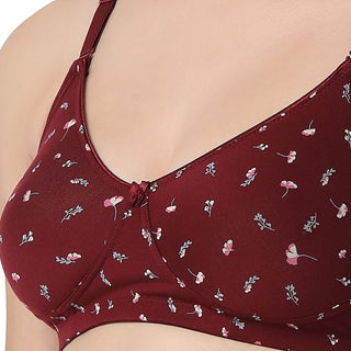 SIMRAN-1  Non Padded Wire Free T-Shirt Bra Maroon