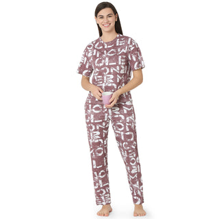 R-CS-19735  Mauve Alphabet Chic-Co-ord Set