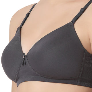 1231-Cotton Non-Padded Wire Free T-Shirt Bra-Dark Grey