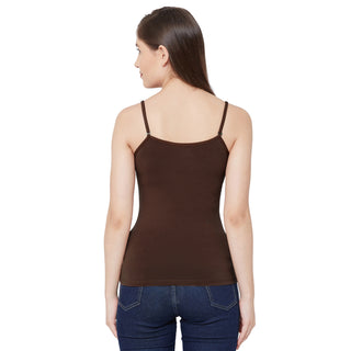 JSC-818 Spaghetti Camisole-Coffee Brown