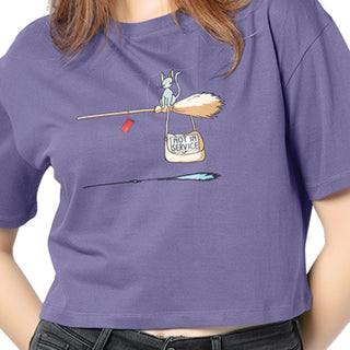 SCT-24023 Cotton Unserviceable Oversized Crooped T-Shirt -Dark Lavender