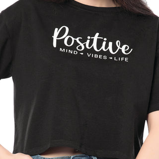 SCT-24031 Cotton Positively You Oversized Crooped T-Shirt  Black