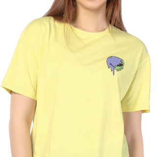 SRF-24101-Cotton-Lemon Fresh  Relaxed Fit T-Shirt-Lemon Yellow