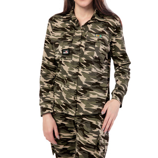 SCS-24002 Cotton Lycra Camo Wild & Free CO-ORD SETS Militery Green