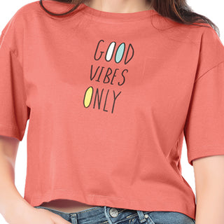 SCT-24020-Cotton Good Vibes Oversized Crooped T-Shirt  Tomato