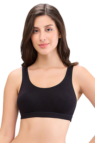 JS 93-Non Padded Solid Low Impact Sports Bra