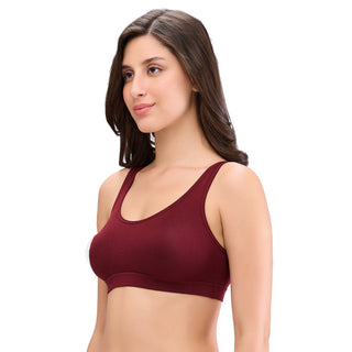 JS 93-Non Padded Solid Low Impact Sports Bra