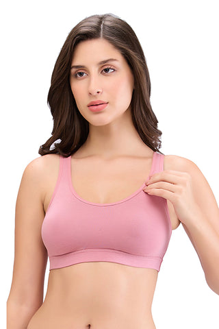 JS 93-Non Padded Solid Low Impact Sports Bra