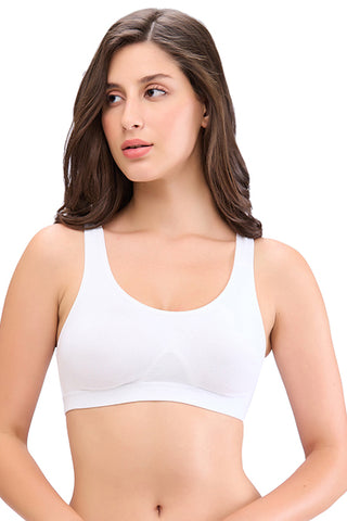 JS 93-Non Padded Solid Low Impact Sports Bra