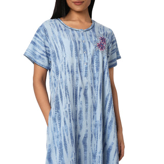 JSS 11007-Cotton Nighty Regular -Sky Blue