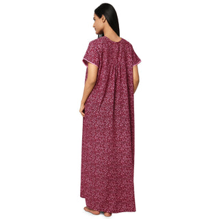 JSS 11058-Cotton Nighty Regular -Rani Pink