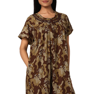 JSS 11079-Cotton Nighty Regular -Mehendi