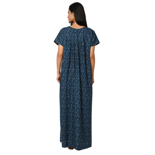 JSS 11087-Cotton Nighty Regular -Peocock Blue