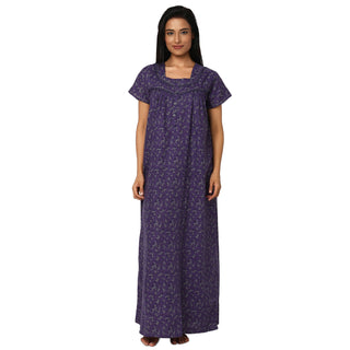 JSS 11087-Cotton Nighty Regular -Purple
